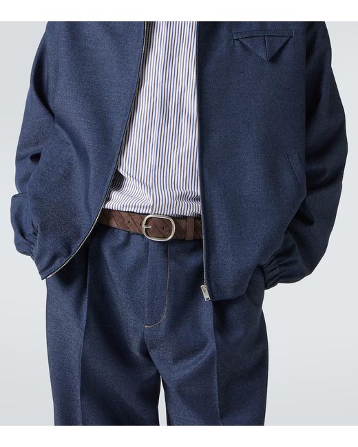 Bottega Veneta Brown Intrecciato Leather Belt for men