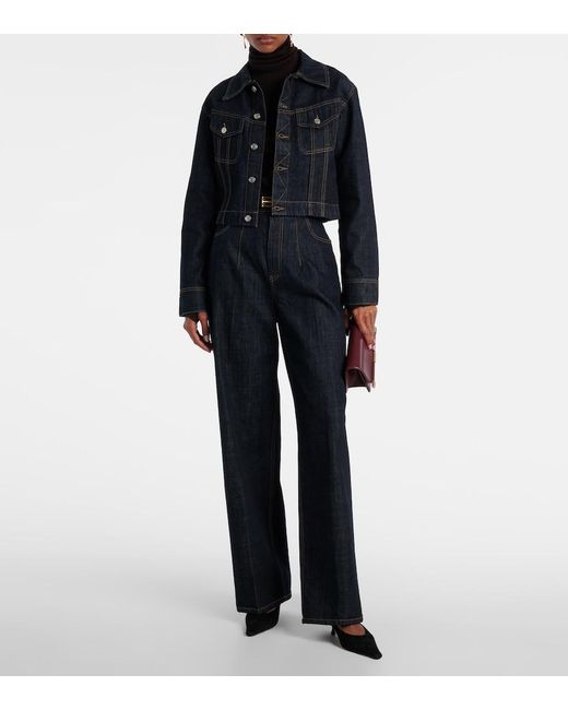 Victoria Beckham Blue High-Rise Straight Jeans