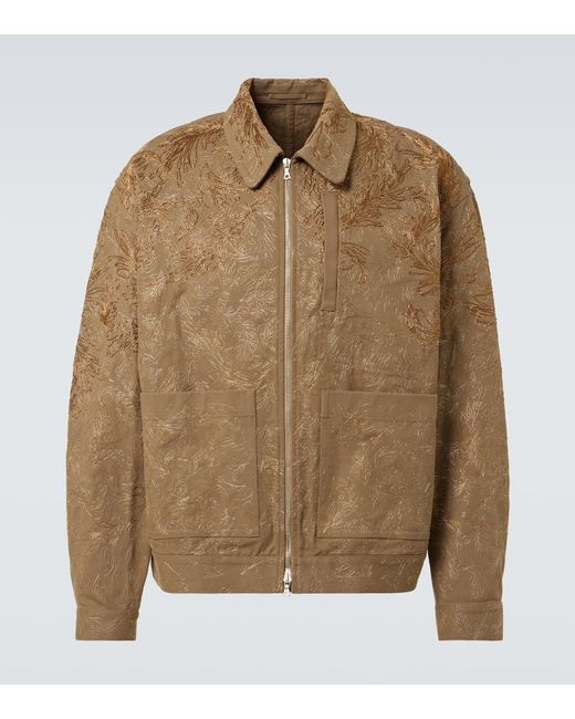 Chaqueta En Lame De Algodon Floral Dries Van Noten de hombre de color Brown