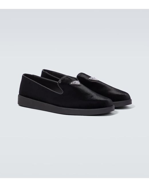 Prada Slip-Ons Aus Samt in Black für Herren