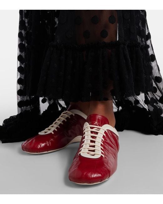 Dries Van Noten Red Leather Sneakers