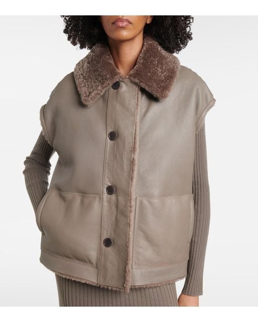 Joseph Brown Reversible Shearling And Leather Vest