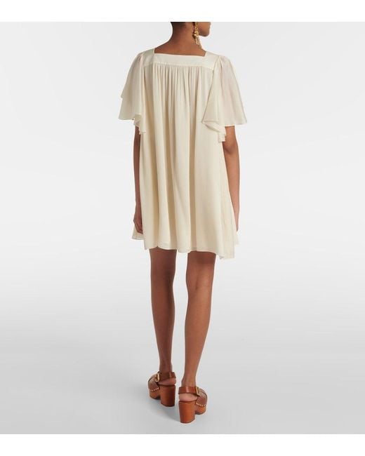Chloé Natural Ro33 Silk Minidress