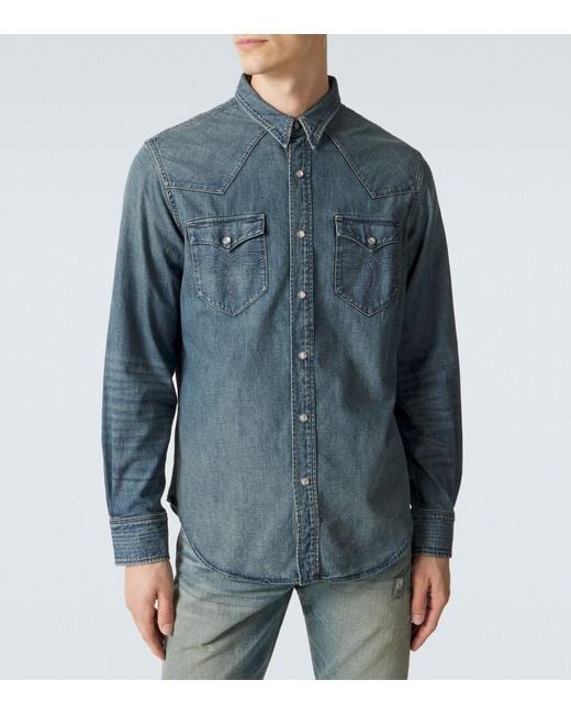 RRL Blue Buffalo West Denim Shirt for men