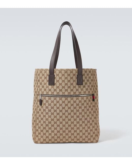 Gucci Gg Canvas Large Tote Bag in Natural for Men | Lyst