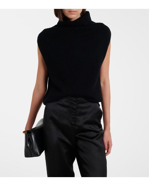 Jardin Des Orangers Black Turtleneck Wool And Cashmere Sweater Vest