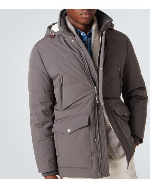 Brunello Cucinelli Gray Down Jacket for men