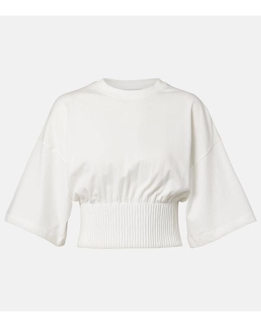 Sportmax White Fosco Cotton Jersey Top