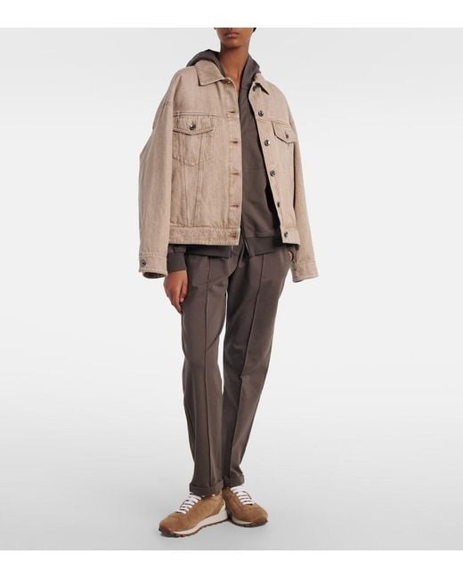 Brunello Cucinelli Brown Monili Cotton Zip-Up Hoodie