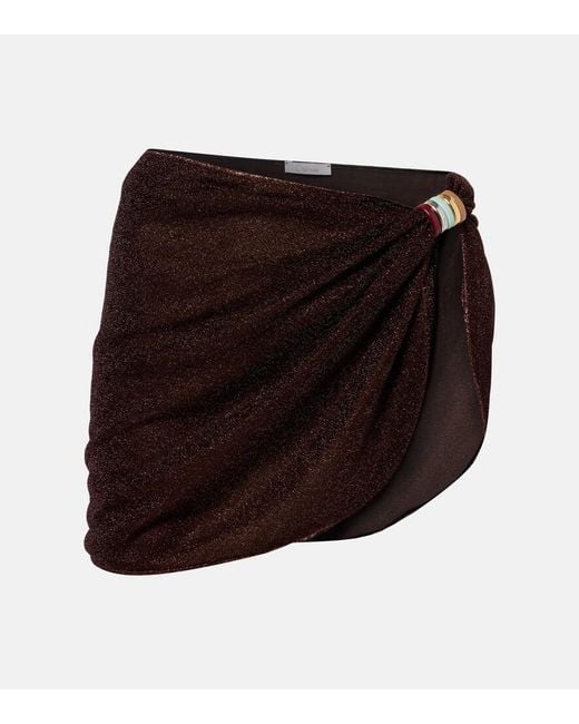 Oseree Brown Lumiere Ring-Detail Beach Cover-Up