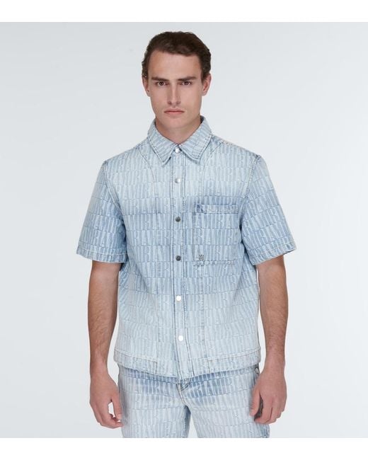 Amiri Blue Classic Snap-Up Denim Shirt For for men