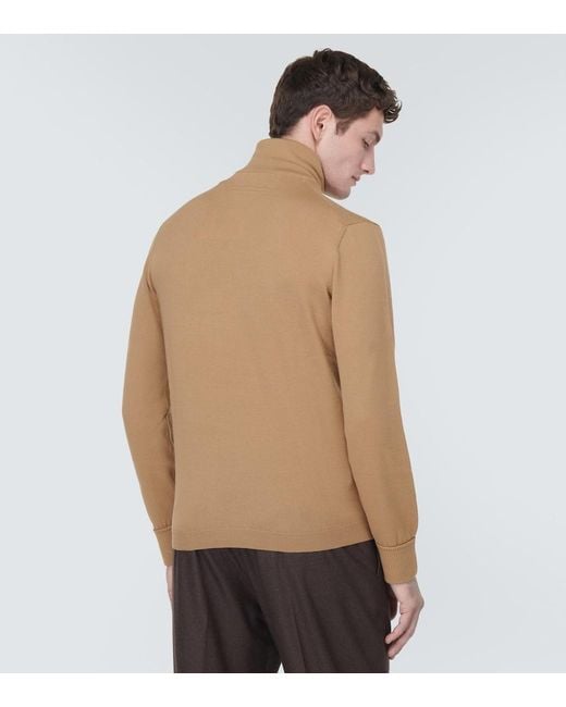Zegna Natural Wool Turtleneck Sweater for men