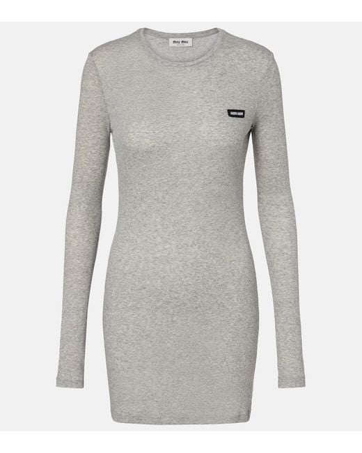Abito Corto di Miu Miu in Gray