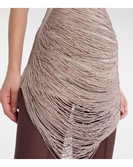 The Attico Brown Fringed Minidress
