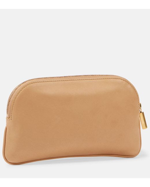The Row Natural Ew Circle Leather Pouch