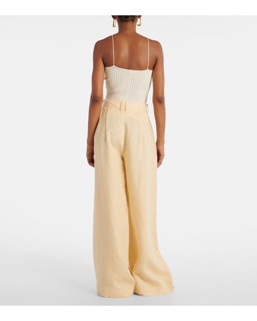 Posse Natural Parker High-Rise Wide-Leg Pants