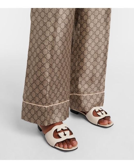 Gucci Natural Cut Leather Sandals
