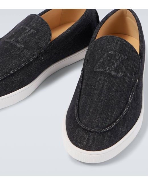 Christian Louboutin Black Varsiboat Suede Loafers for men