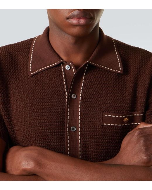 Polo De Algodon Versace de hombre de color Brown