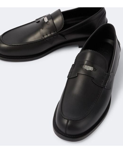 Christian Louboutin Black Plato Leather Penny Loafers for men