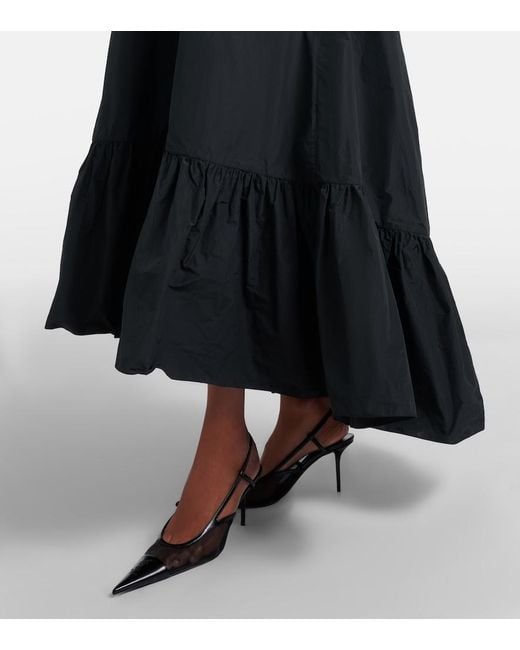 Saint Laurent Black Tiered Canvas Cocktail Dress