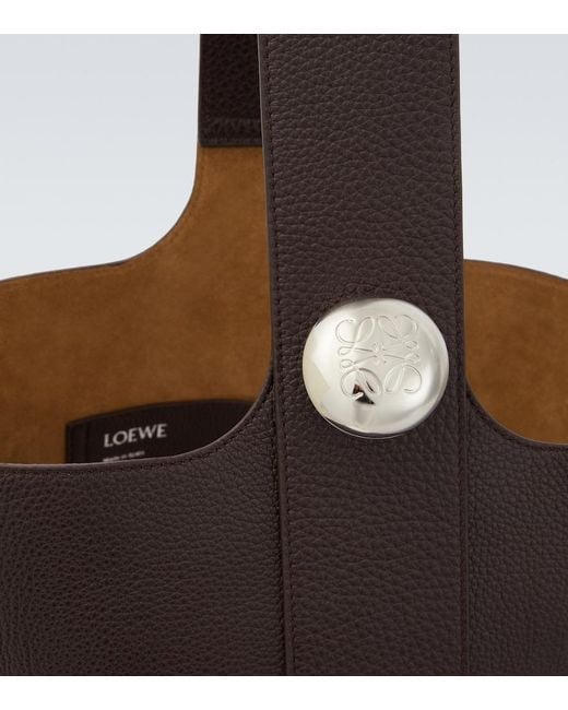 Loewe White Pebble Large Leather Bucket Bag for men