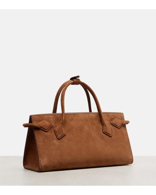 Alaïa Brown Tote Bag Aus Veloursleder