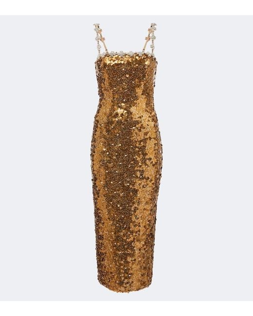 Rachel Gilbert Metallic Karter Sequined Cocktail Dress