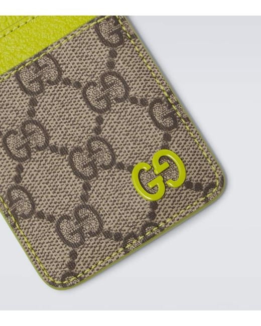 Gucci Yellow Bi-Color Magnetic Card Case for men