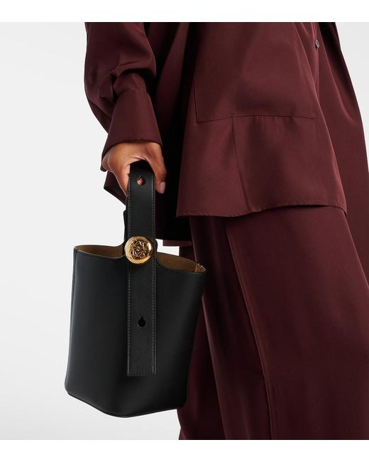Loewe Black Pebble Mini Leather Bucket Bag