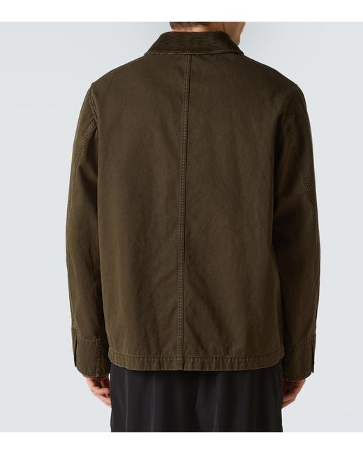 Burberry Green Corduroy-Trimmed Cotton Twill Field Jacket for men