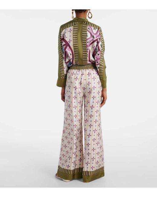 LaDoubleJ Multicolor Palazzo-Hose Eclipse Placee Aus Seide