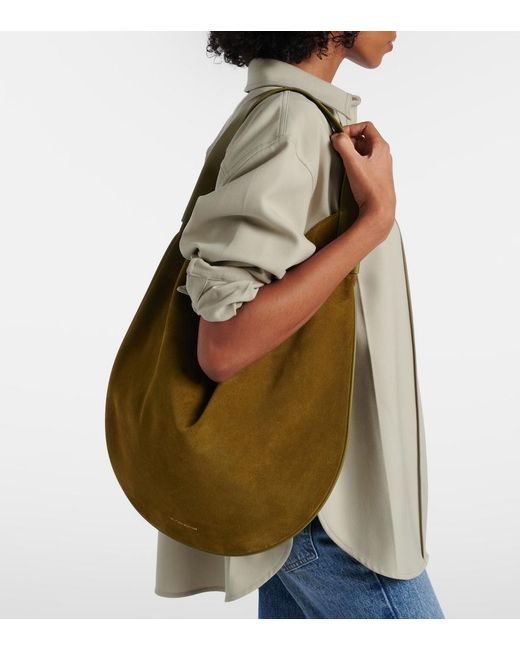Victoria Beckham Green Soft Plie Suede Shoulder Bag