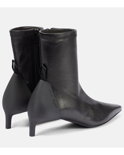 Courreges Black Scuba Leather Ankle Boots