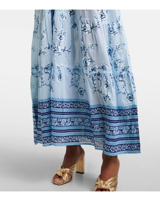 Juliet Dunn Blue Bedruckter Kaftan Aus Baumwolle