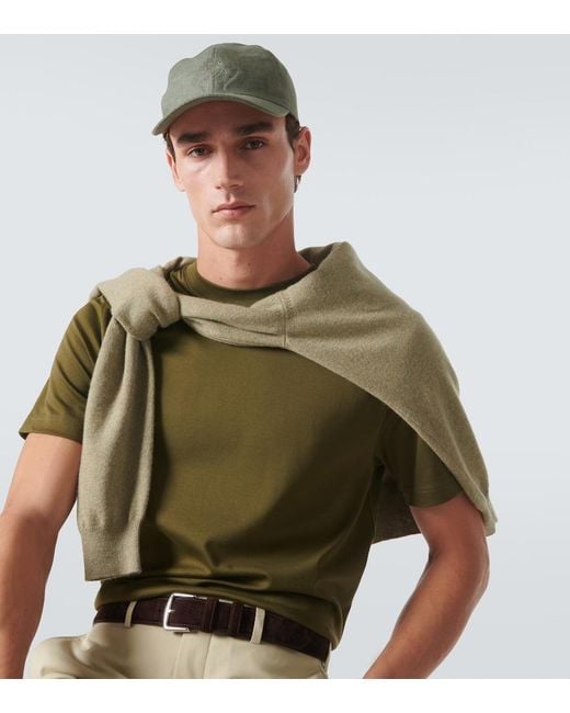 Loro Piana Green Logo Linen Hat for men