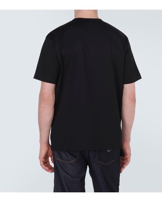 Junya Watanabe Black Paneled Cotton Jersey T-shirt for men