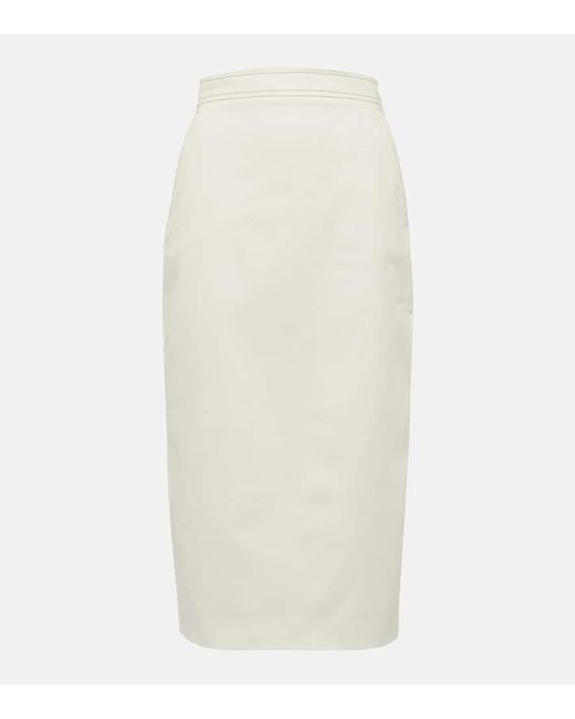 Max Mara White Zulia Cotton-blend Midi Skirt