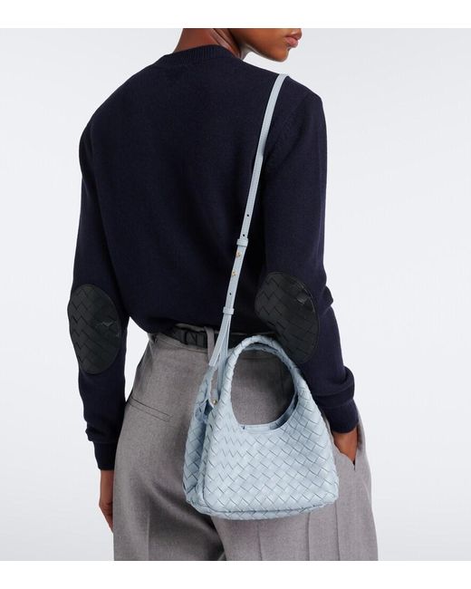 Bottega Veneta Blue Campana Mini Leather Shoulder Bag