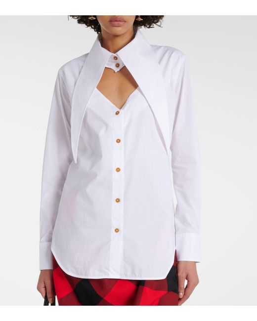 Vivienne Westwood White Cut-out Cotton Shirt
