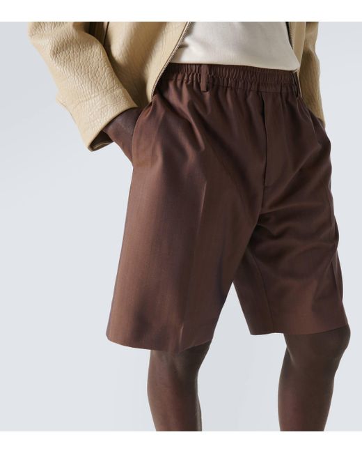 Burberry Brown Virgin Wool Shorts for men