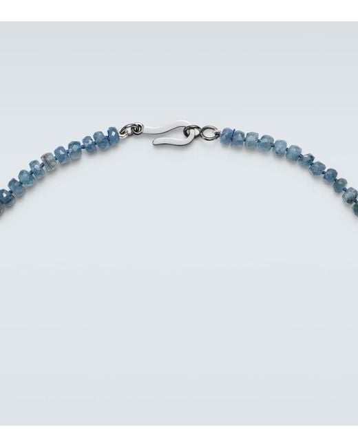 Ileana Makri Blue Sterling Beaded Necklace With Gemstones for men
