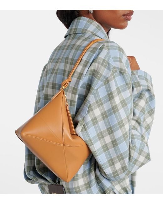 Loewe White Puzzle Fold Leather Shoulder Bag