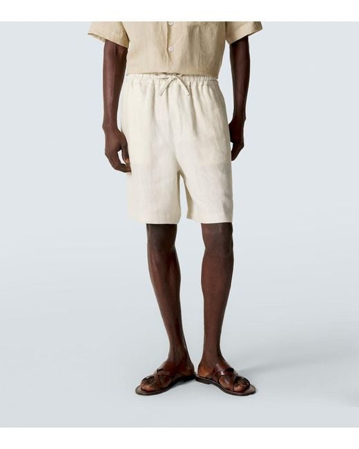Lardini White Linen Shorts for men