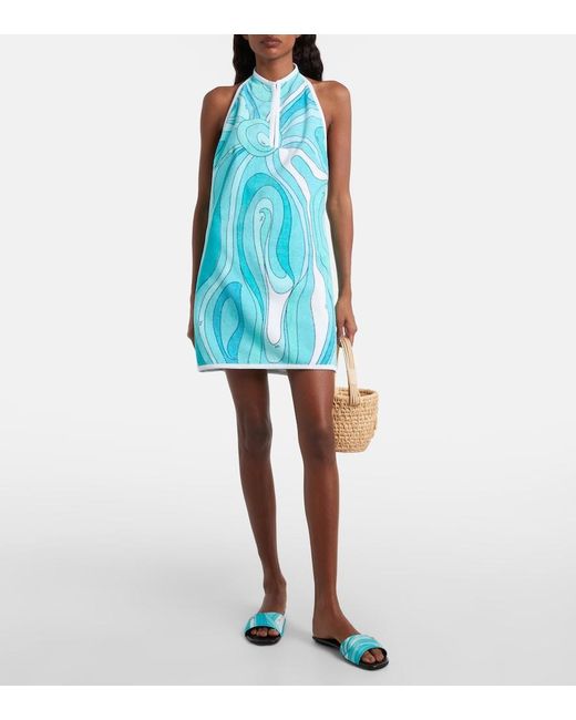 Emilio Pucci Blue Yummy Iride Slides