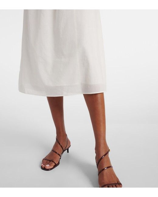 Staud White Matilde Cotton Midi Dress