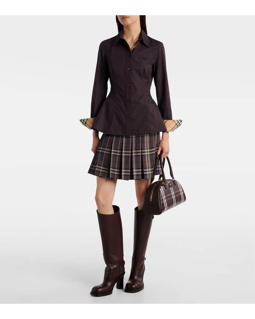 Burberry Purple Eliza Cotton Poplin Shirt