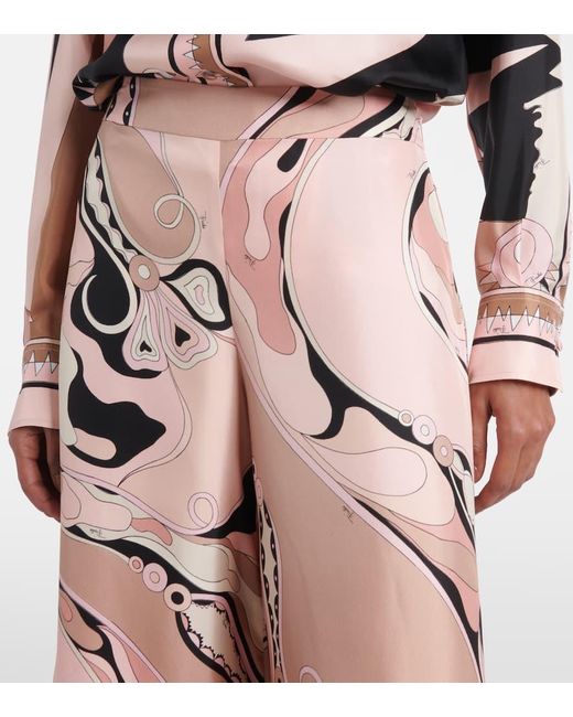 Pantalon Ample Orchidee En Soie Emilio Pucci en coloris Pink