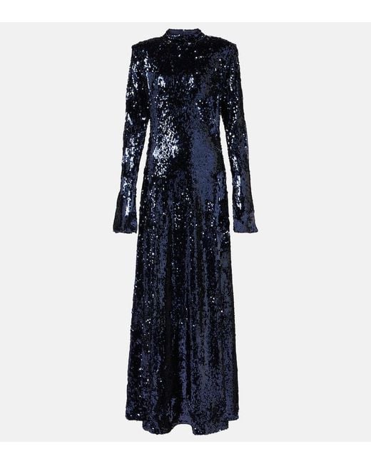 ROTATE BIRGER CHRISTENSEN Blue Sequined Gown