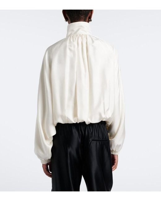 Rohe White Silk Blouson Jacket
